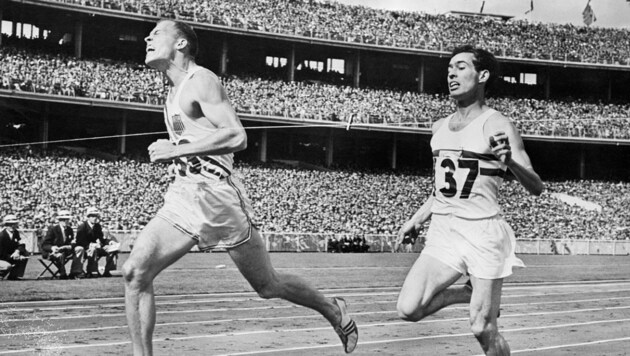 Tom Courtney (l.) gewann 1956 Gold über 800 Meter. (Bild: Twitter/Sportschau_News)