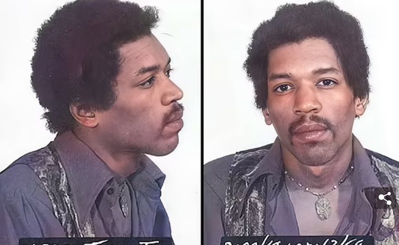 Mugshot von Jimi Hendrix (Bild: Royal Canadian Police/ Jason Baker / Animal News Agency)