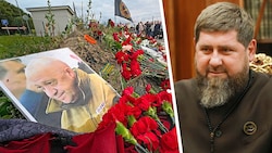 Tschetschenen-Führer Kadyrow bezeichnete Wagner-Chef Prigoschin als „Freund“, zuletzt waren die beiden jedoch zerstritten. (Bild: AFP, AP, Krone KREATIV)