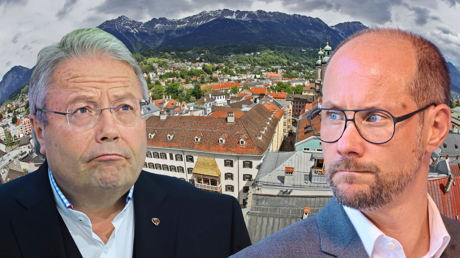 Ratlos, verärgert - aber nach außen hin ruhig - sowohl WB-Landesobmann Franz Hörl wie auch der Innsbrucker WB-Chef Mario Gerber sind alles andere als erfreut über den internen Kandidatenstreit. (Bild: Christof Birbaumer)