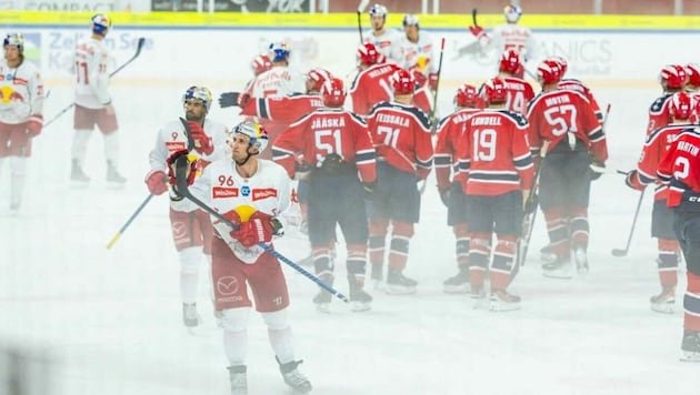 Mario Huber (96) traf doppelt, am Ende gingen aber die Finnen als Sieger vom Eis. (Bild: GEPA pictures/Gintare Karpaviciute)