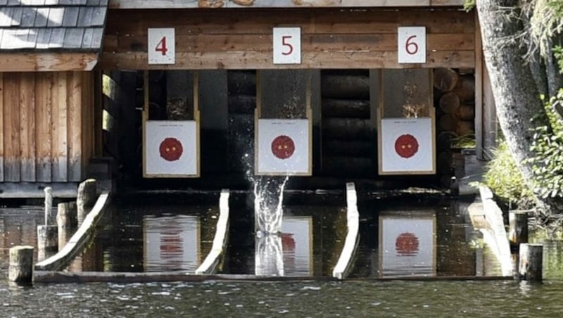 Bei den Wasserscheiben wird nicht auf die Scheibe selbst, sondern auf den Prebersee gezielt. (Bild: Holitzky Roland)