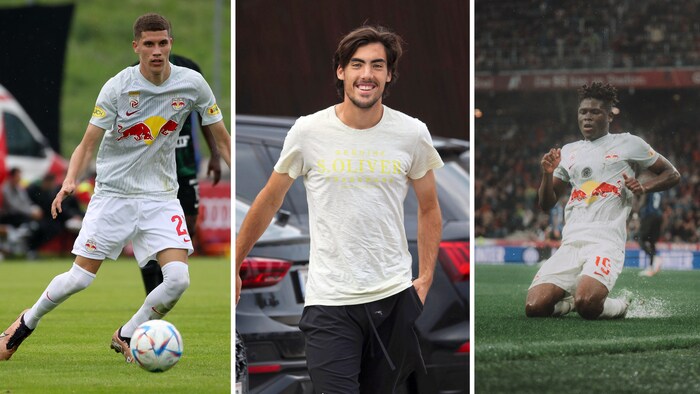 Die Stürmer Ratkov, Simic und Konate (von links).