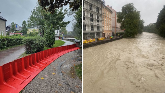 Innsbruck rüstet sich an der Sill und am Inn für das Hochwasser. (Bild: Stadt Innsbruck, Johanna Birbaumer)