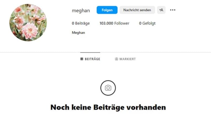 Steckt hinter dem Profil mit dem Namen @meghan tatsächlich Herzogin Meghan? (Bild: Screenshot instagram.com/meghan)