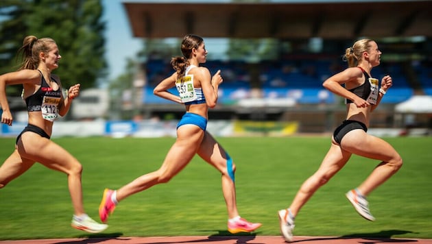 Katharina Stöge (Mitte) ist eine von Salzburgs großen Hoffnungen in der Leichtathletik. (Bild: ÖLV/amriphoto)