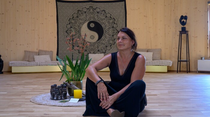 Claudia Pallan in ihrer Jurte
