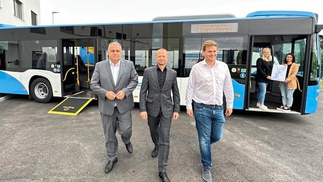 Werderits mit dem kaufmännischen Geschäftsführer Georg Funovits sowie Assistent und „Troubleshooter“ Kevin Sifkovits. (Bild: Christian Schulter)