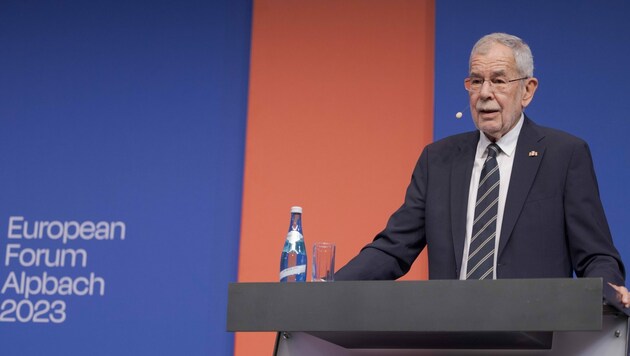 Bundespräsident Alexander Van der Bellen am Mittwoch im Rahmen der Eröffnung der „Austria in Europe Days“ in Alpbach (Bild: APA/BUNDESHEER/PETER LECHNER)
