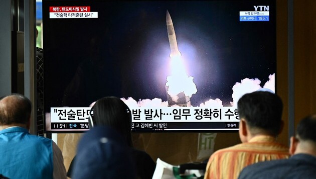 Mit dem Raketenstart soll ein nuklearer Angriff auf den Süden simuliert werden, erklärte das Militär. (Bild: AFP/Anthony WALLACE)