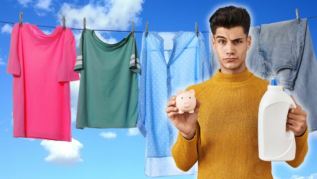 Das „No-Wash-Movement“ plädiert dafür, Kleider weniger oft zu waschen. Das schone die Umwelt, spare Geld - aber ab wann wird es grauslich? (Bild: stock.adobe.com (2), Krone KREATIV)