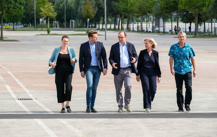 Klimastadträtin Eva Schobesberger, Umwelt- und Klima-Landesrat Stefan Kaineder, Sozial- und ...