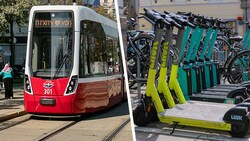 Derzeit prüfen die Wiener Linien ein mögliches Verbot von E-Scooter in den Öffis. (Bild: Manfred Helmer, Horst Einöder, Krone KREATIV)