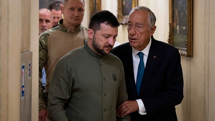 Wolodymyr Selenskyj empfing seinen portugiesischen Amtskollegen Marcelo Rebelo de Sousa in Kiew.