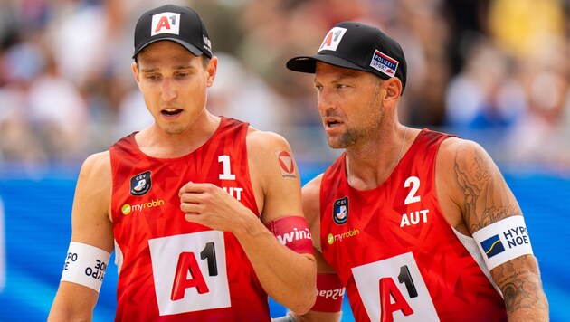 Julian Hörl (left) and Alex Horst had to retire in their last group match. (Bild: GEPA pictures)