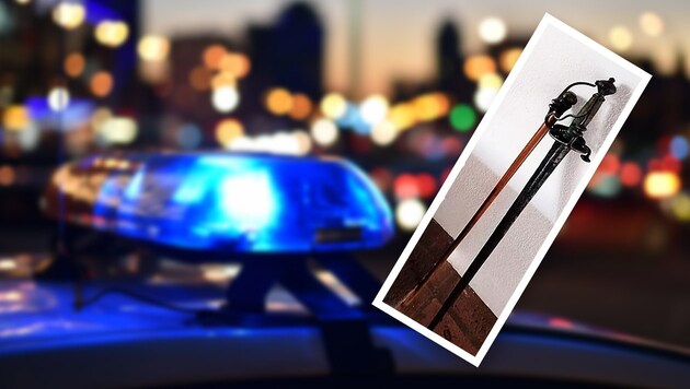 Die Polizei sucht Hinweise zu den Degen-Dieben. (Bild: BKA, zVg, Krone KREATIV)