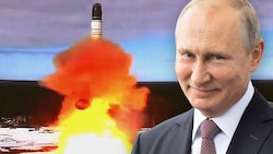 Russlands Präsident Wladimir Putin will wohl künftig wieder Kernwaffen testen. (Bild: AFP/Russian Defence Ministry, AFP/ Sputnik/Alexey NIKOLSKY, Krone KREATIV)