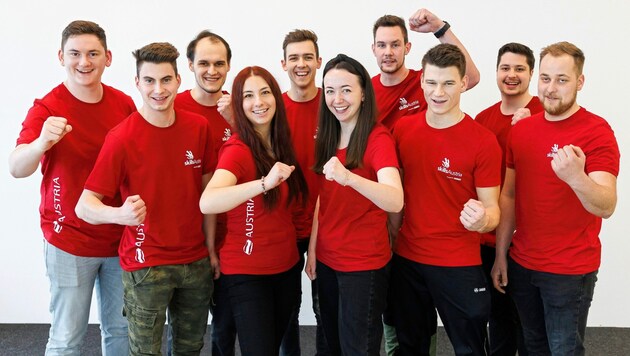 Das steirische „EuroSkills“-Team (noch ohne die nachnominierte Lara Tynnauer) (Bild: Skills Austria/Florian Wieser)