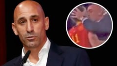 Luis Rubiales ist im Zuge des Kuss-Skandals zu einer Strafzahlung verurteilt worden. (Bild: Krone KREATIV/ASSOCIATED PRESS)