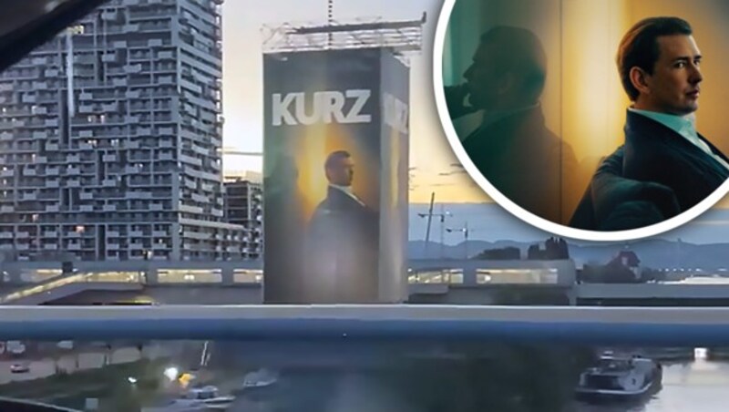 Auch das Sujet selbst sorgt für Spekulaionen: Kurz im Spiegelbild in Denkerpose, im Vordergrund ist seine Hand nicht zu sehen. (Bild: „Krone“-Leserreporter, Pongo Film, Krone KREATIV)