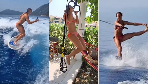 Ester Ledecka weiß auch auf dem Wasser zu performen. (Bild: Instagram.com/esterledecka)