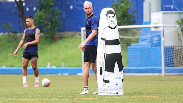 Jantscher im Training bei FC Kitchee. (Bild: Jantscher)