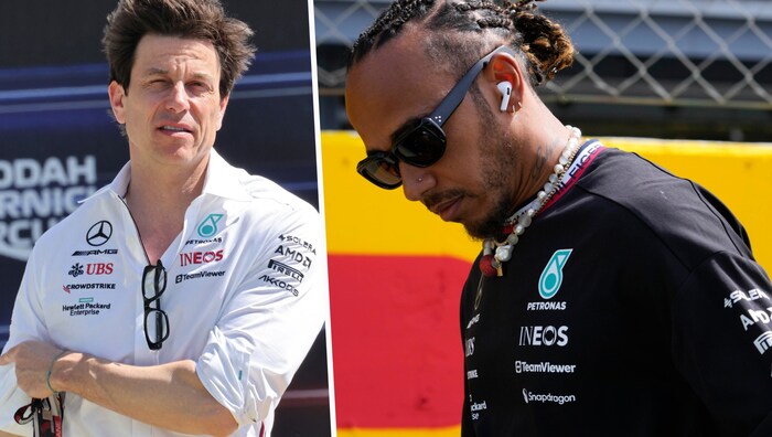 Mercedes-Teamchef Toto Wolff (li.) muss ab 2025 auf Lewis Hamilton verzichten.