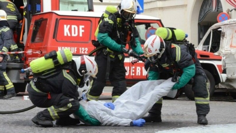 Einsatzszenarien werden beim Fest vorgeführt. (Bild: Stadt_Wien_Feuerwehr)