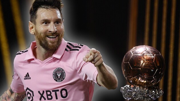 Seriensieger Lionel Messi und der Ballon d’Or. (Bild: AFP, krone.at-grafik)