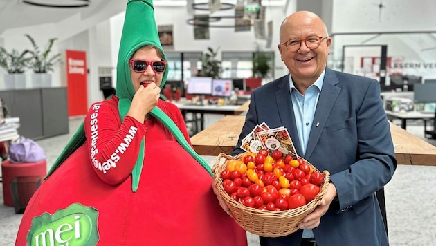 Fritz Rauer bei einem Besuch in der „Steirerkrone“-Redaktion (Bild: Christoph Hartner)