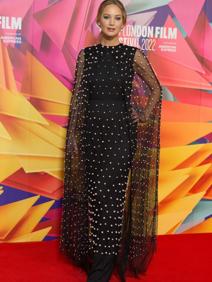 Fesch: Jennifer Lawrence zeigte sich ebenfalls bereits im Perlen-Look.