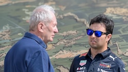 Helmut Marko (l.) muss sich nach dieser Aussage über Sergio Perez (r.) nun Kritik gefallen lassen. (Bild: APA/AFP/Mazen Mahdi)