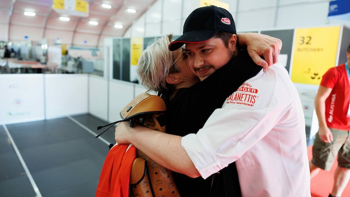 Fleischer Ferdinand Sorger mit Mama Helga