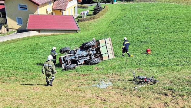 Für den Traktorfahrer kam leider jede Hilfe zu spät. (Bild: David Potzinger/FF St. Anna-Aige)