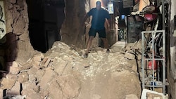 Auch in Marrakesch hat das Erdbeben eienn enormen Schaden angerichtet. (Bild: Said Echarif / ANADOLU AGENCY / Anadolu Agency via AFP)