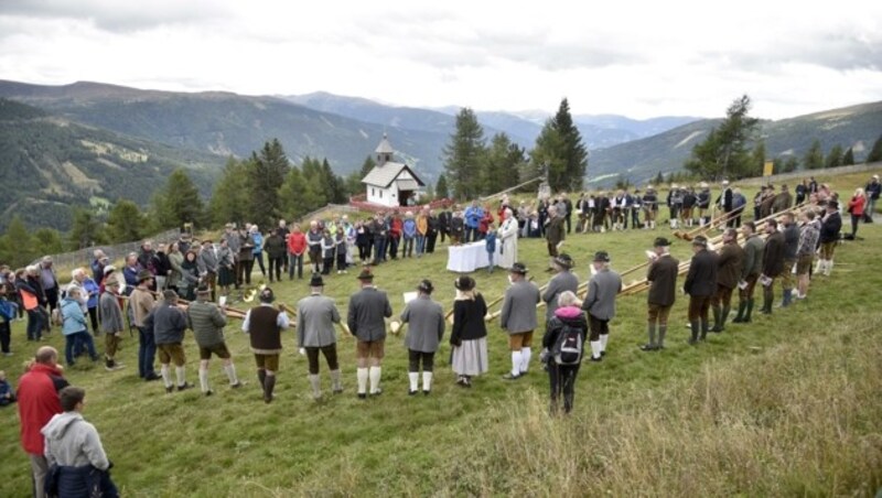 Höhepunkt des Alphorn-Treffens ist eine Bergmesse am Katschberg (Bild: Holitzky Roland)