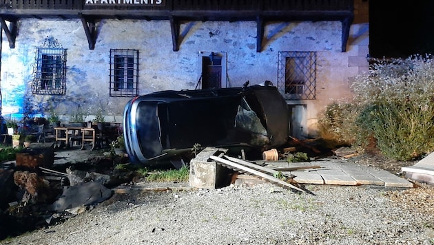 Hier fand die Feuerwehr Unterberg das Unfallauto. (Bild: FF Unternberg)