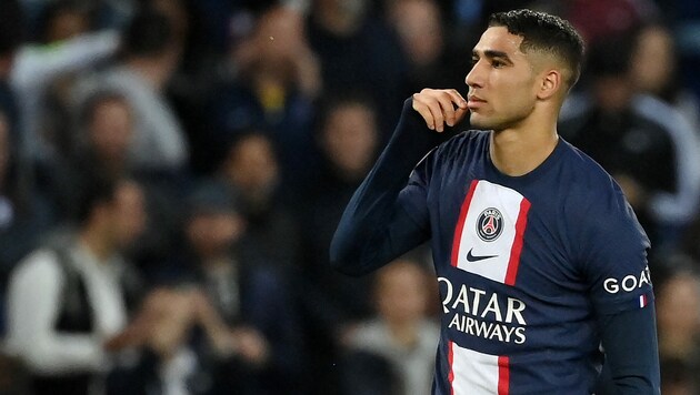 PSG-Star Achraf Hakimi rief zu Hilfe auf. (Bild: APA/AFP/FRANCK FIFE)