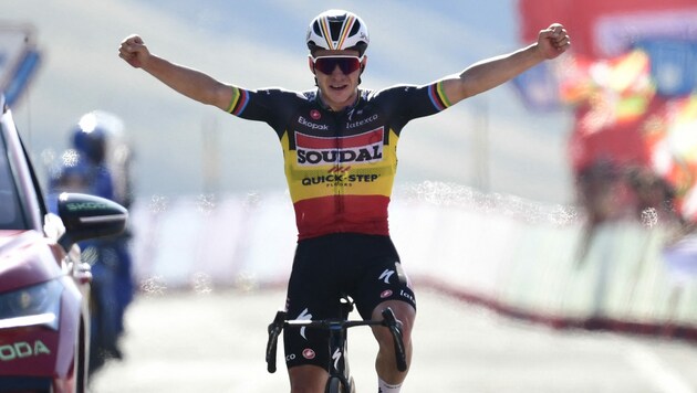 Remco Evenepoel hat die 14. Vuelta-Etappe gewonnen. (Bild: AFP or Licensors)
