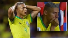 Richarlison war mit seiner Leistung alles andere als zufrieden. (Bild: AP Photo/Bruna Prado, Twitter/mickmckeown80)