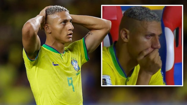 Richarlison war mit seiner Leistung alles andere als zufrieden. (Bild: AP Photo/Bruna Prado, Twitter/mickmckeown80)