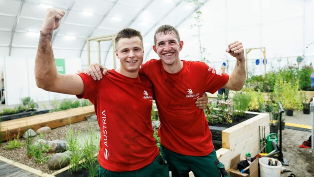Goldmedaillen-Gewinner und „Best of Nation“: Christoph Schipflinger aus Itter (li.) mit seinem ...
