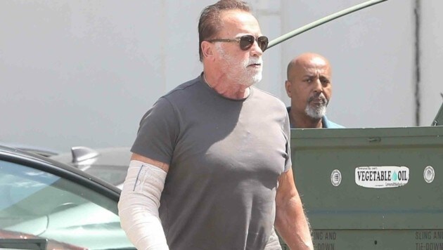 Arnold Schwarzenegger muss nach einem Eingriff eine Bandage tragen. (Bild: www.photopress.at)
