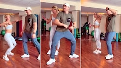 Mikaela Shiffrin und Aleksander Aamodt Kilde beim Einüben einer „Pink“-Choreographie (Bild: TikTok.com/mikaleashiffrin)