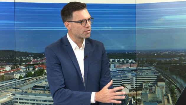 Wiens Bildungsdirektor Heinrich Himmer im krone.tv-Talk (Bild: krone.tv)