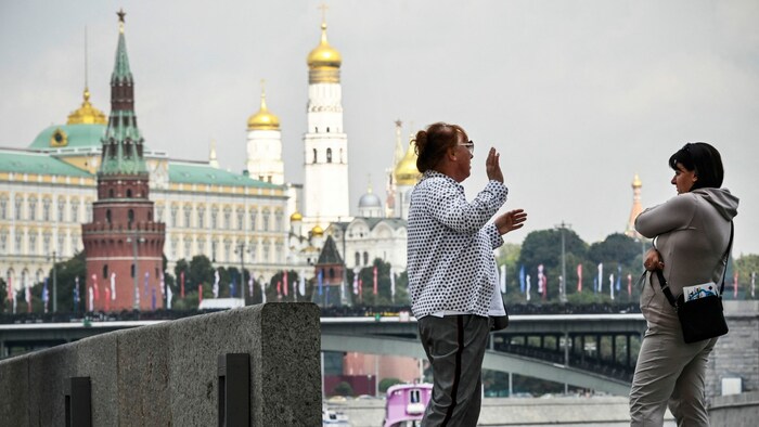 Der Blick auf den Kreml in Moskau