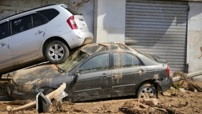 Auch in der libyschen Stadt Darna gab es gewaltige Schäden. (Bild: ASSOCIATED PRESS)