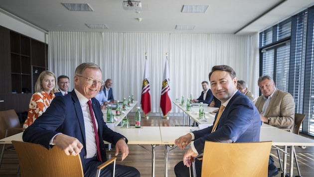 Am kommenden Mittwoch treffen sich die schwarz-blauen Regierungsmitglieder wieder zur Klausur. (Bild: OÖVP/FPÖ OÖ)