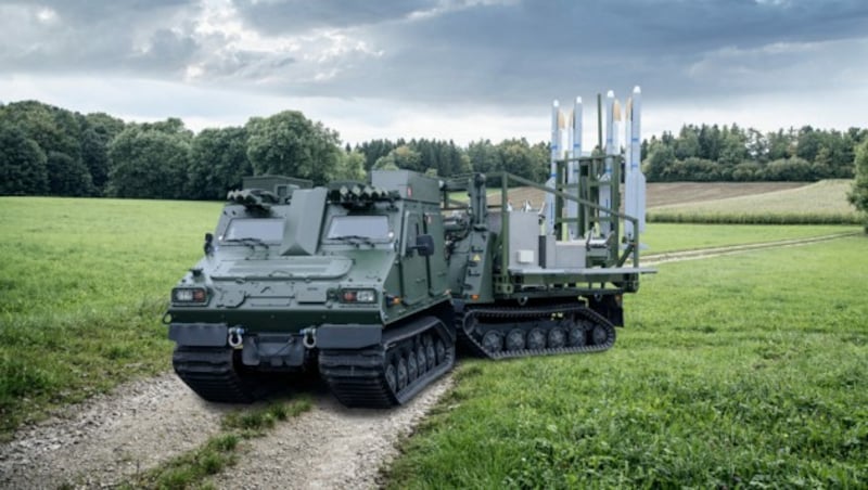 Die Kurzstreckenvariante IRIS-T SLS mit einer Reichweite von rund 25 Kilometern (Bild: Diehl BGT Defence GmbH & Co. KG)