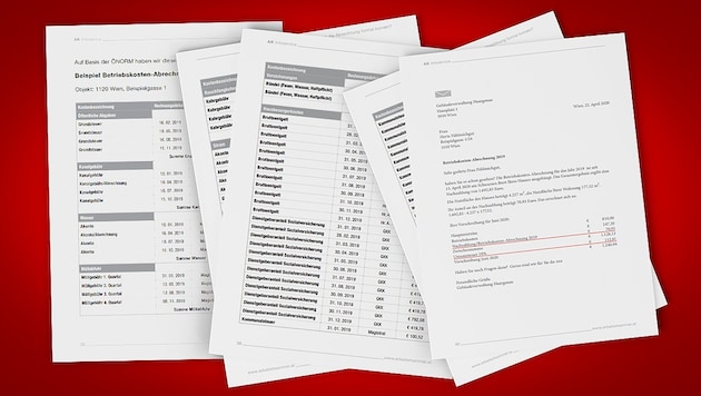 Operating cost statements and rental agreements should always be checked. (Bild: arbeiterkammer.at, stock.adobe.com, Krone KREATIV)